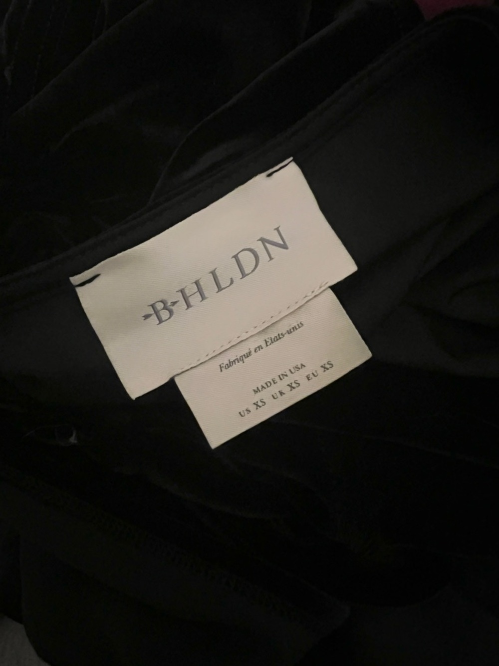 BHLDN | Anthropologie Black Velvet V-Neck Wrap Midi Short Sleeve Dress - Size XS - Picture 9 of 9